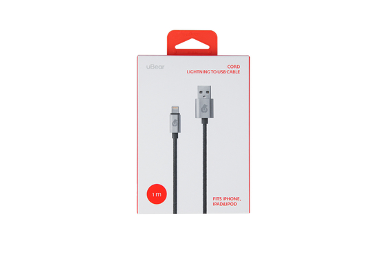 جعبه بسته بندی کابل داده USB کاغذ رنگی سفارشی SGS با قلاب