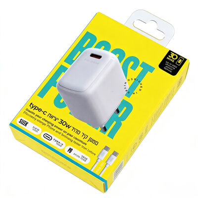 برچسب سفارشی چاپی 30W USB-C شارژر بسته بندی با پنجره بلستر قلاب برای شارژرهای تلفن